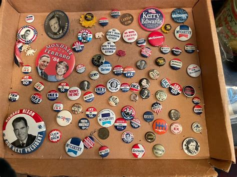 Antique Political Campaign Button Collection Of Presidential Pinbacks