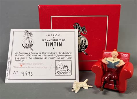 Hergé Figurine Tintin dans son fauteuil Pixi