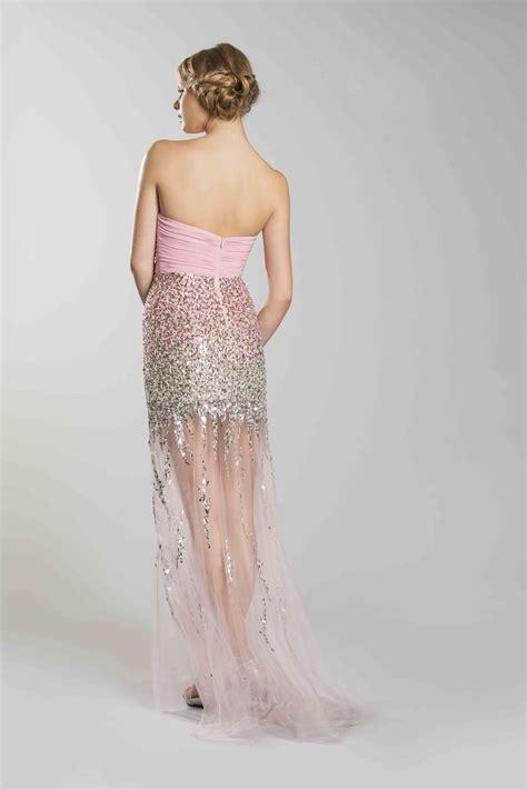 Strapless Shimmer Form Fitting Rouched Sheer Bottom Plus Sizes Prom Dress Flirty Ebay