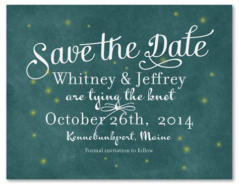 Chalk Board Save The Date Cards On Recycled Paper ~ Summer Fireflies By Foreverfiances Weddings