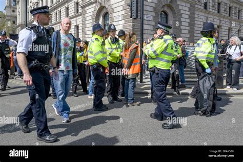 London Uk Metropolitan Police Officers Dealing With A Just Stop Oil Protest In Parliament