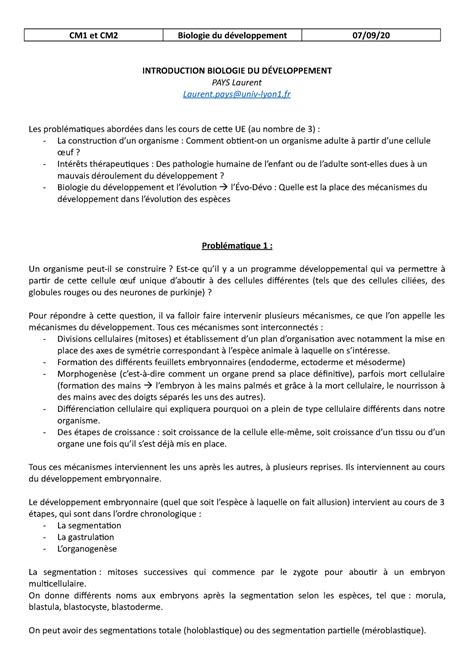 CM1 Bio Du Dev CM1 et CM2 Biologie du développement 07 09