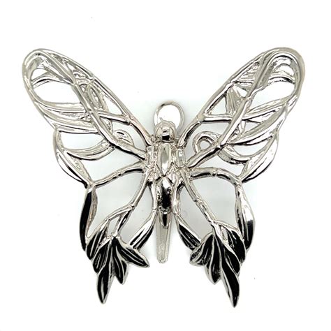 John Hardy Estate Ladies Butterfly Brooch And Scarf Clip Silverrhodium Plated For Sale At 1stdibs