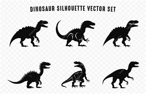 Premium Vector Dinosaurs Silhouette Vector Set Dinosaur Silhouettes