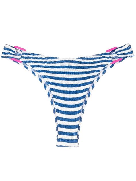 MC2 Saint Barth Ever Striped Seersucker Bikini Bottoms Farfetch