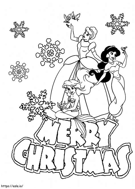 Merry Christmas With Disney Princesses Coloring Page The Best Porn