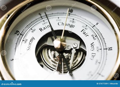 Barometer Rain Stock Image Image Of Dial Color Hands 57677209