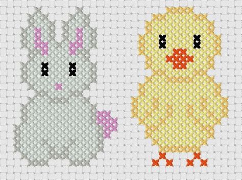 Easter Embroidery Chart Easter Chickens Counted Cross Stitch Pattern