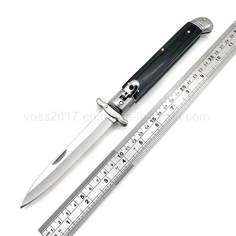 11 Black Wood Akc Italy Automatic Knife Stiletto Switch Blade Knives