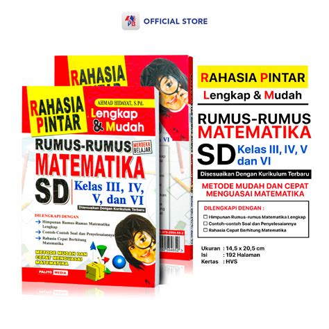 Jual Buku Rumus Matematika SD Rahasia Pintar Rumus Rumus Matematika