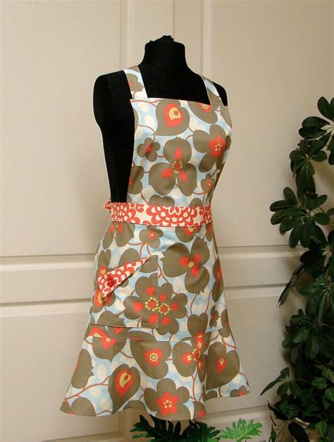 Retro Amy Butler Morning Glory Apron Flair For Cooking Etsy Amy