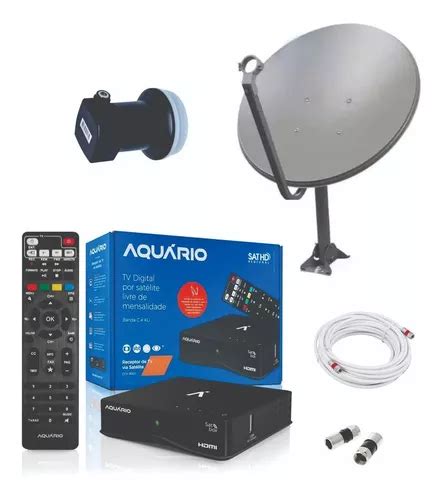 Kit Antena Parabólica Aquário Dth 9000 60cm Banda Ku Parcelamento sem