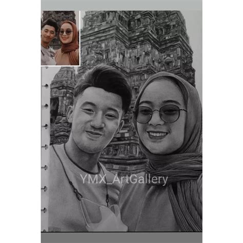 Jual LUKISAN WAJAH SKETSA WAJAH KADO LUKISAN LUKIS CUSTOM Ukuran A4