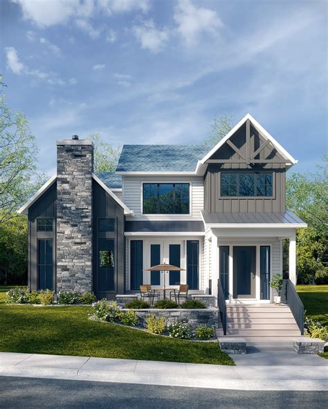 Modern two-story farmhouse-style home :: Behance