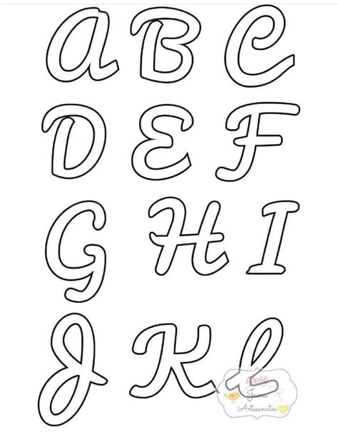 Molde De Letras Para Eva Cursiva - Molde De Letras Cursivas Em Eva Para Imprimir - Como Fazer Letras ...