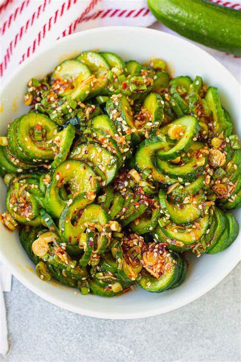 Spicy Cucumber Salad Healthy Delicious