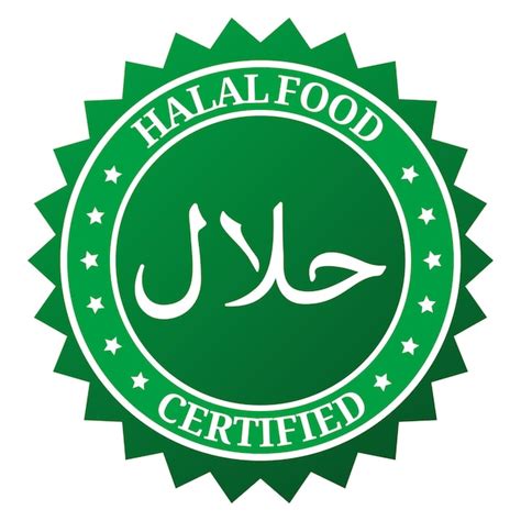 Sello De Sello Certificado De Comida Halal De Degradado Verde Con