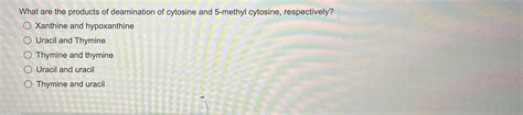 Solved What are the products of deamination of cytosine and | Chegg.com