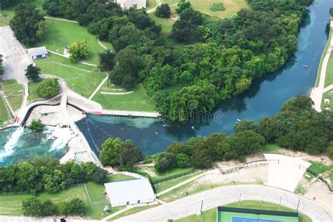 Aerial Shot of Comal River in Texas Stock Photo - Image of braunfels ...