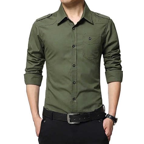 Camisa Masculina De Manga Comprida Verde