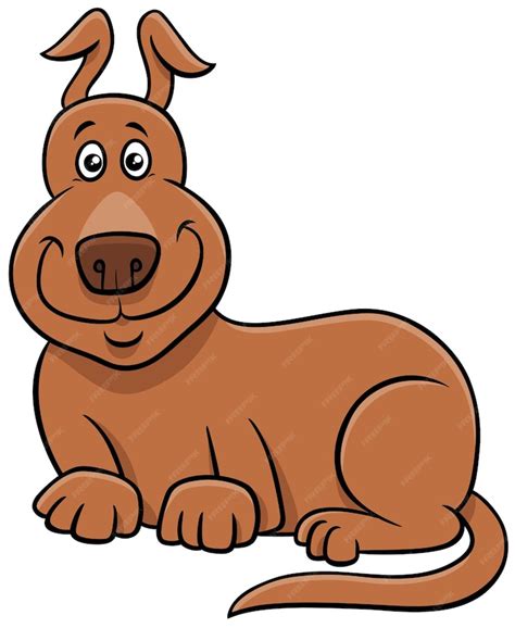 Premium Vector Cartoon Funny Brown Dog Comic Animal Character