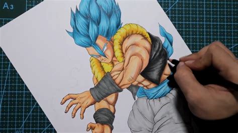 DRAWING GOGETA SSJ BLUE (SEMI-RESLISTIC STYLE) - YouTube