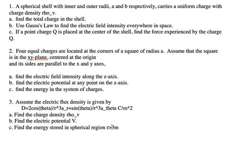 Answered 1 A Spherical Shell With Inner And Bartleby