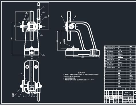 棘轮型手动压力机的设计图纸下载工程图纸cad图纸 制造云 工程图纸