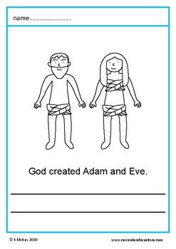 Adam And Eve Bible Story Worksheets Autism Sunday School Special Education