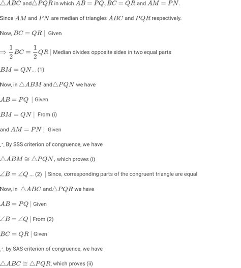 Two Sides A B And B C And Median A M Of One Triangle