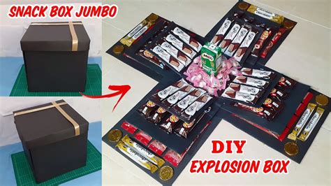 Diy Explosion Box Snack Box Jumbo Tutorial Kotak Hadiah Kekinian Birthday T Idea Youtube