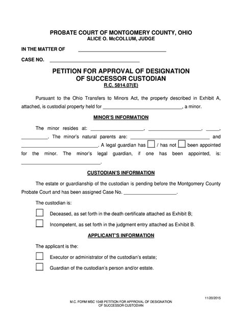 Fillable Online Mcohio PETITION FOR APPROVAL OF DESIGNATION Fax Email