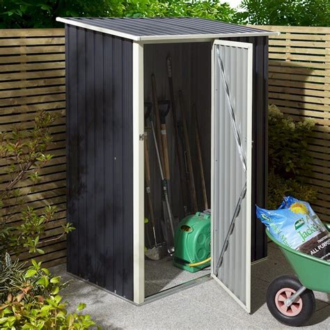 Rowlinson Trentvale X Metal Pent Shed Dark Grey One Garden