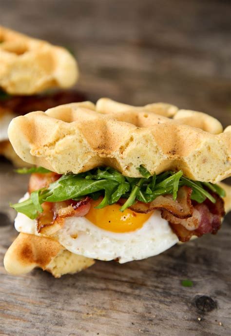 Bacon And Egg Breakfast Waffle Sandwiches Paleomg