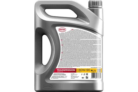 Трансмиссионное масло Sintec TRANSMISSION TM4 SAE 80W-90 API GL-4 4 л ...