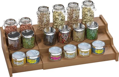 Amazon Spice Rack Kitchen Cabinet Organizer Tier Bamboo