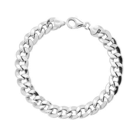 Bracciale Catena Grumetta Piatta Vuota 220 Cm 21 In ARGENTO 925