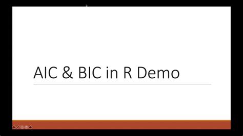 Checking Logistic Regression Models In R Using AIC And BIC YouTube