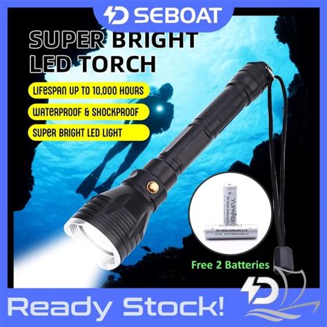 Original 1200LM Diving Flashlight Underwater Waterproof Rechargeable