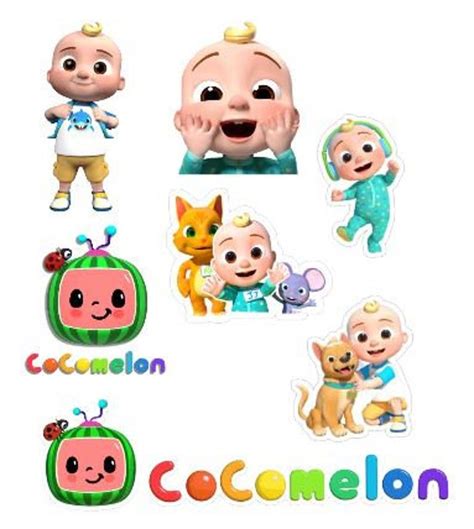 Cocomelon Cupcake Toppers Cocomelon Stickers Cocomelon Etsy Baby Boy