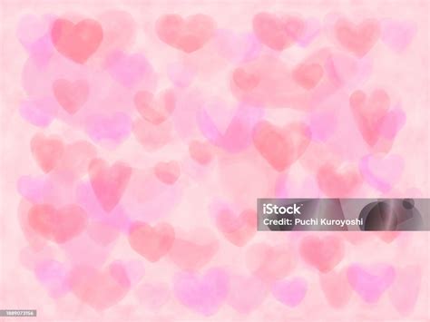 Background Illustration With Pink Hearts Floating On The Entire Surface