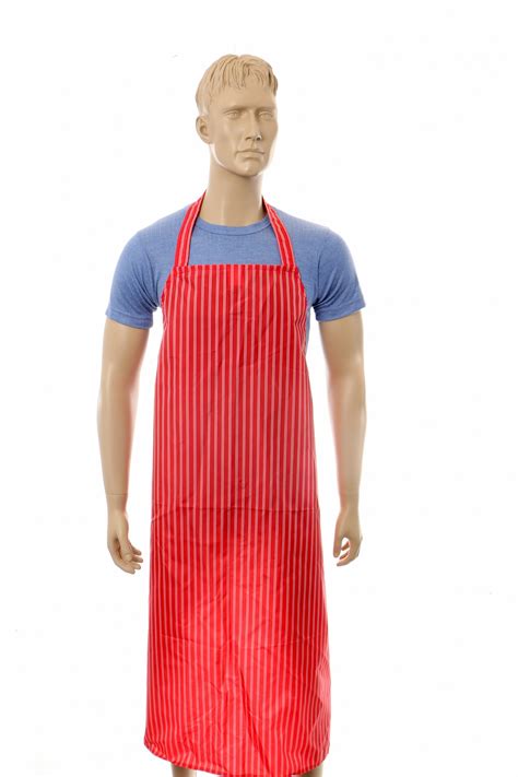 Red Striped Butchers Apron 54 Long