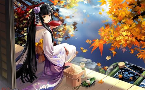 Animasi Jepang Gadis Anime Kimono Cantik Wallpaper Hd Pxfuel