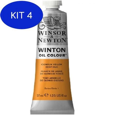 Kit 4 Tinta Oleo Winsor Newton 37 Ml 115 Amarelo Cadmio Submarino