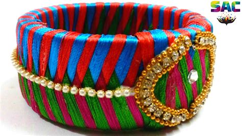 How To Make Silk Thread Bangles Multi Color Thread Kada Designer