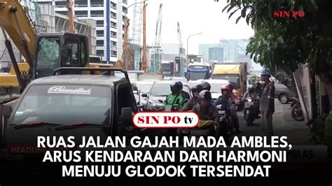 Ruas Jalan Gajah Mada Ambles Arus Kendaraan Dari Harmoni Menuju Glodok