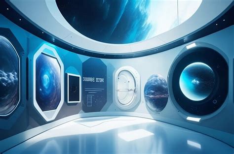 Premium AI Image | Futuristic Space Art Gallery Lab