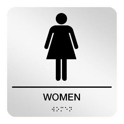 Women ADA Braille Restroom Sign Emedco