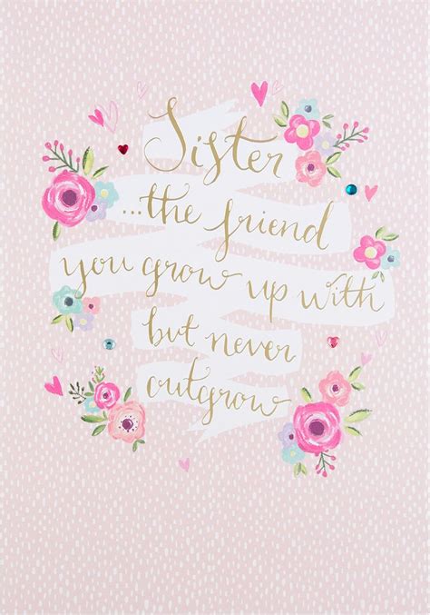 Hallmark Sister Birthday Card Friend Medium Amazon Co Uk