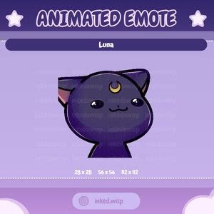 Animated Luna Emote Twitch Discord Youtube Streaming Cute Kawaii Chibi